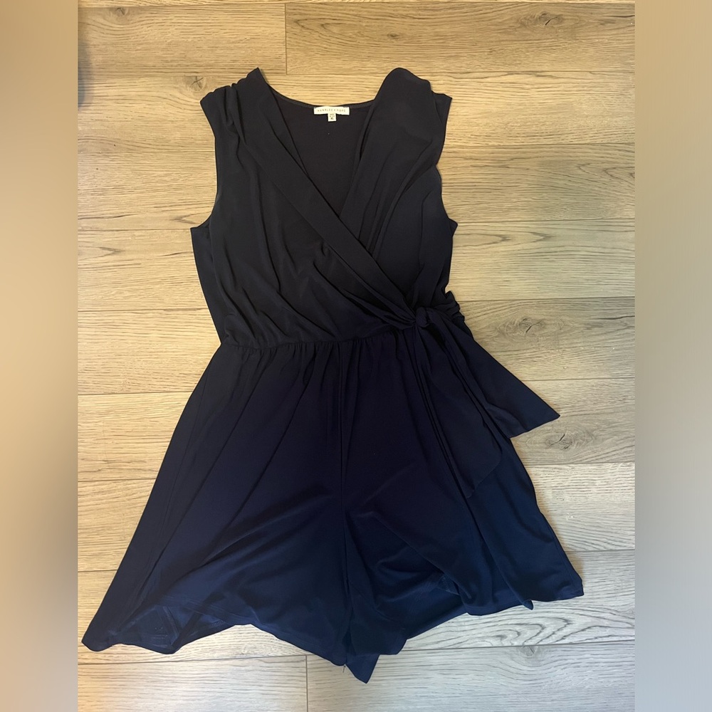 ANNALEE AND HOPE FAUX TIE NAVY ROMPER